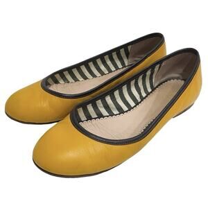 M Missoni Leather Ballet Flats Shoes Size EU 37 US 6 Goldenrod Yellow Slip On